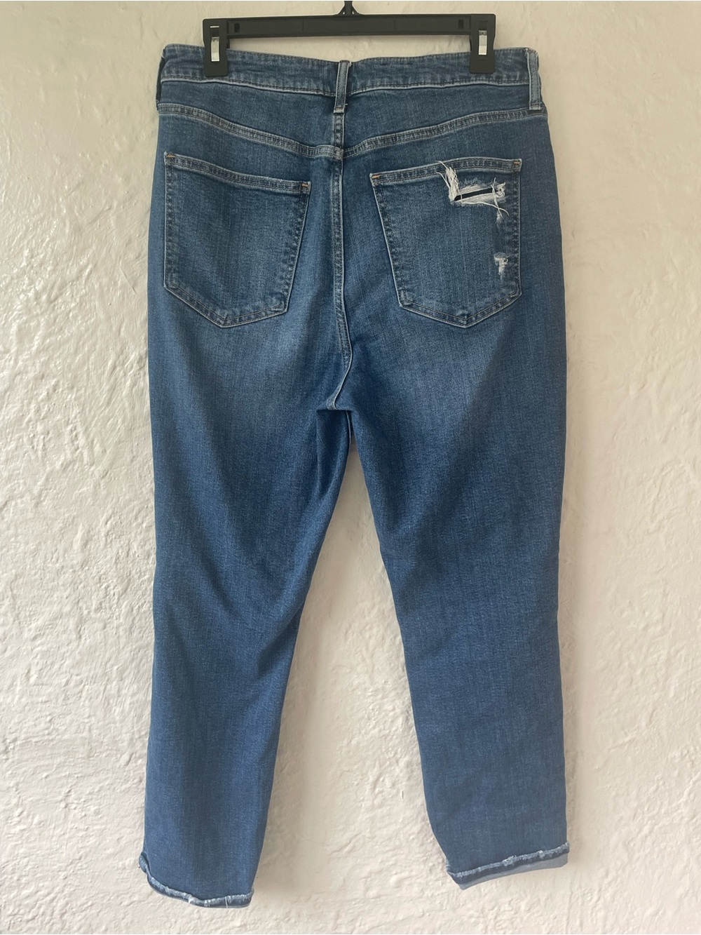 GAP Vintage High Slim Sky High distressed ankle length cuffed jeans; 14R - Picture 6 of 8